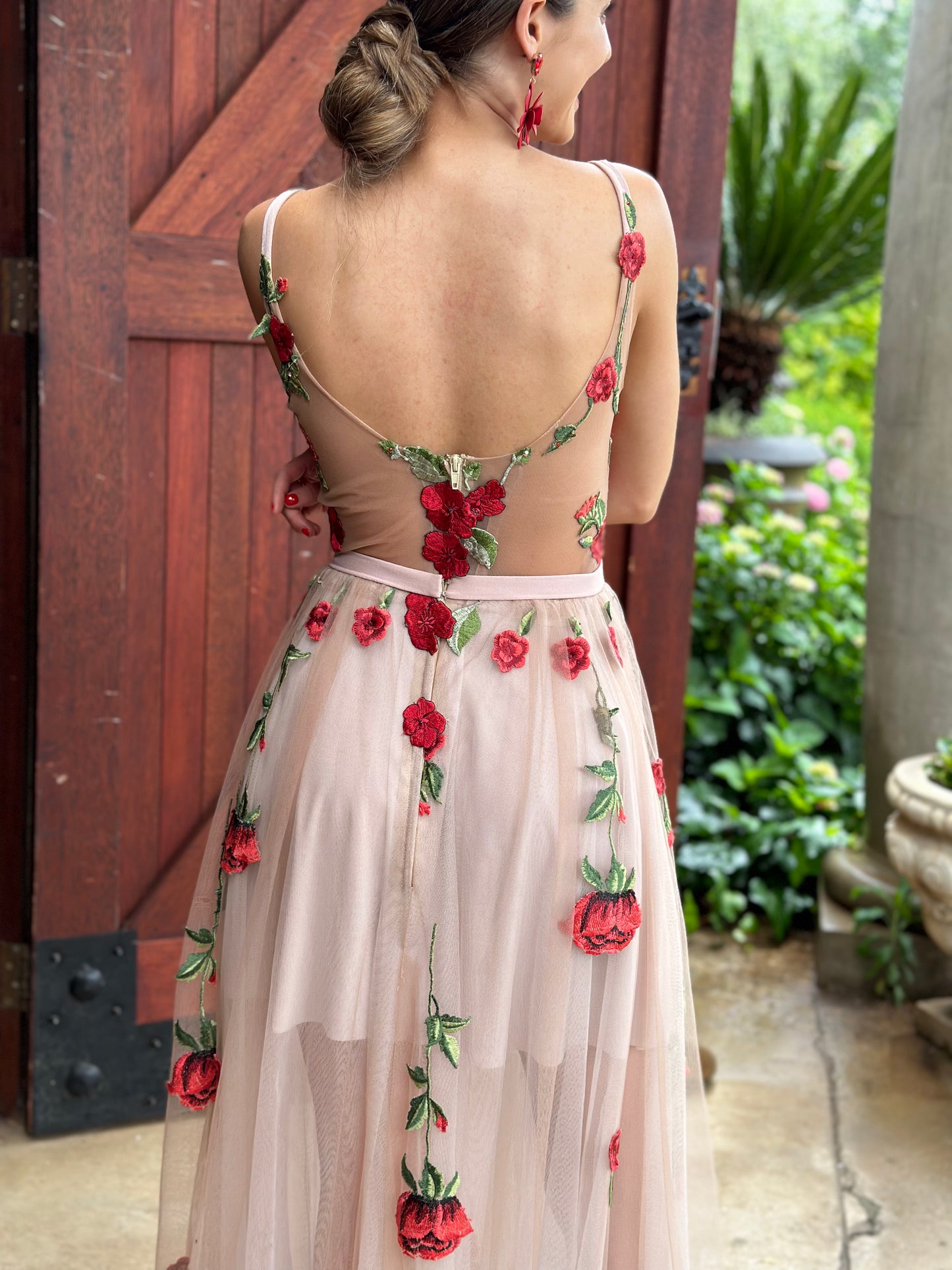 Anel Botha Red Floral Midi
