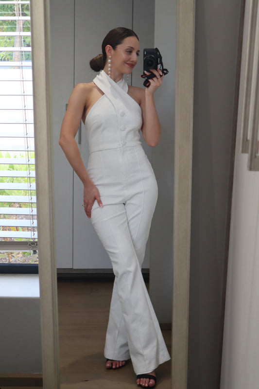 The White Halter Neck Jumpsuit