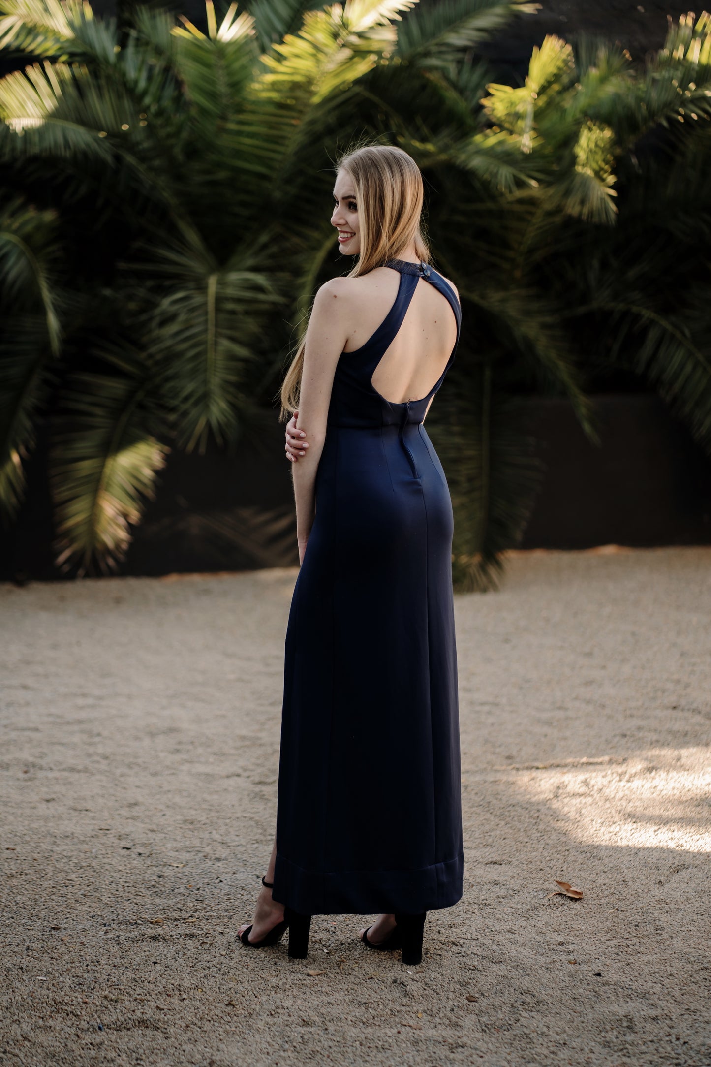 The Navy Halter Neck